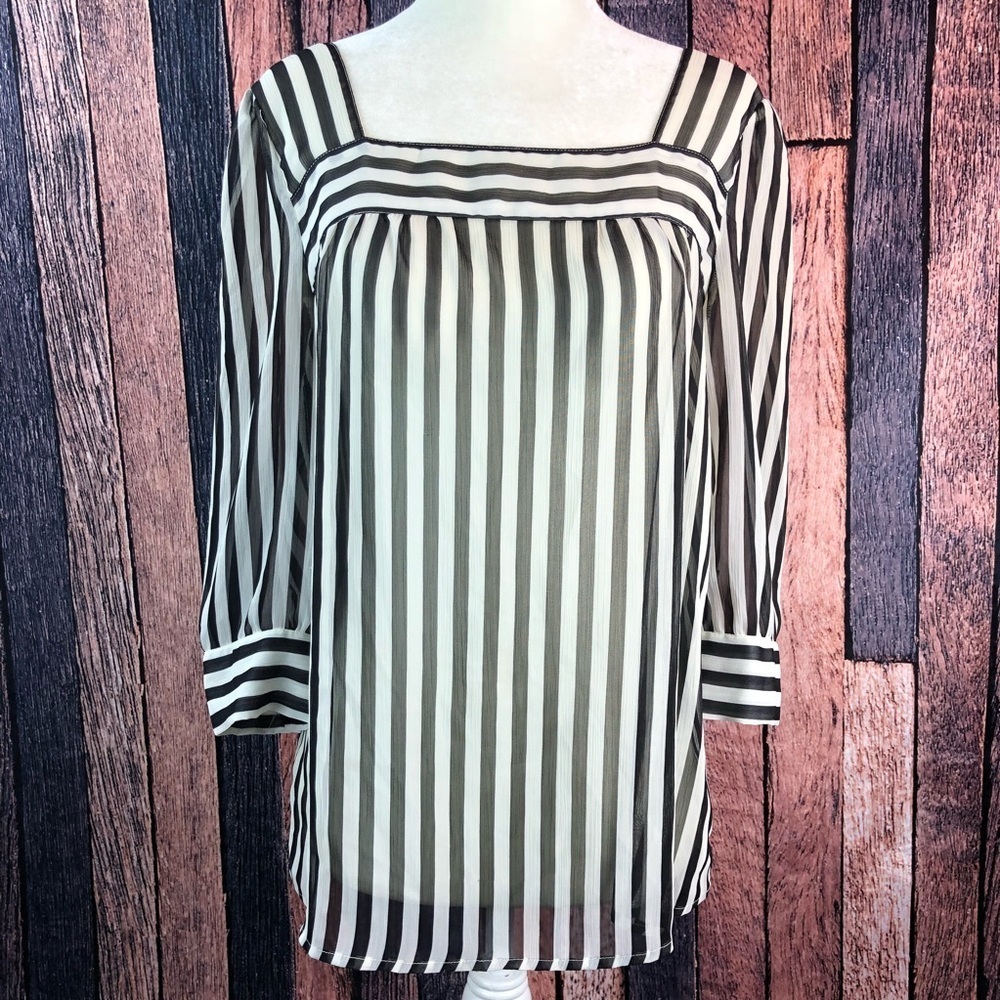Anthropologie Pins And Needless Blouse Sheer